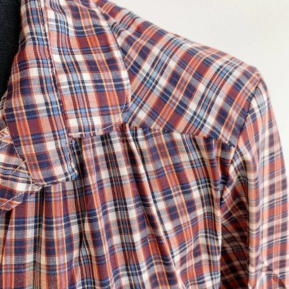 Vintage Langtry NWT Deadstock Plaid Tie Waist Plaid Pullover Shirt Top Large - Picture 3 of 9